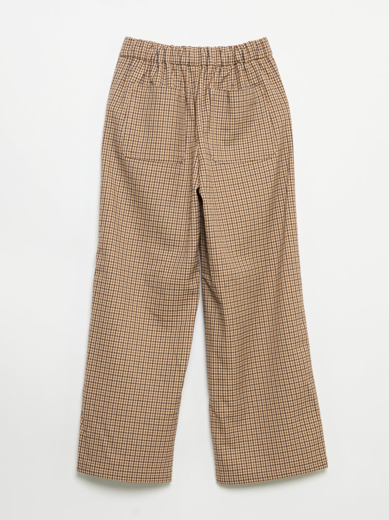 Pantaloni a quadri a gamba larga Marrone - Kiabi
