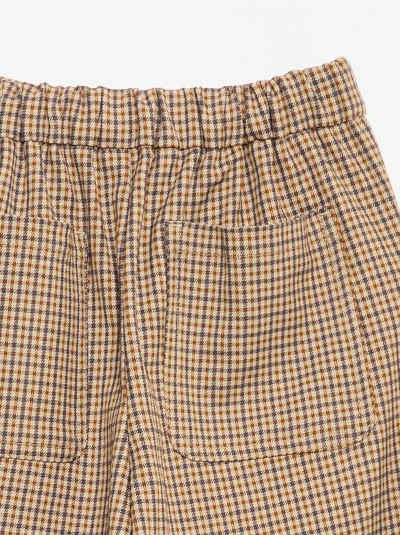 Pantaloni a quadri a gamba larga Marrone - Kiabi