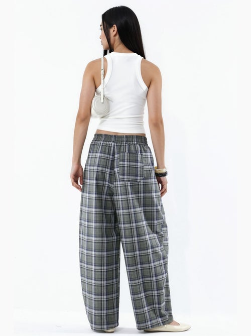 Pantaloni a quadri con vita elasticizzata e dettaglio tasche hiccup - Kiabi Pantaloni a quadri con vita elasticizzata e dettaglio tasche hiccup - Kiabi