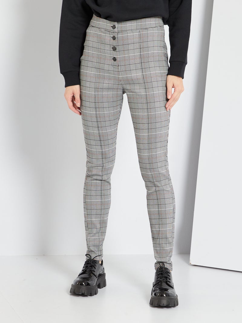 Pantaloni a quadri grigio - Kiabi