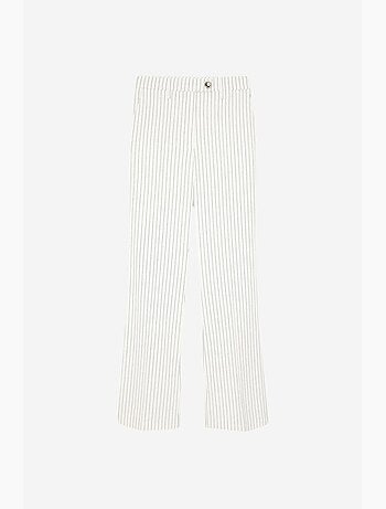 Pantaloni a righe a gamba ampia da donna a vita media dilvin