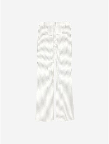 Pantaloni a righe a gamba ampia da donna a vita media dilvin