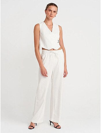 Pantaloni a righe a gamba ampia da donna dilvin