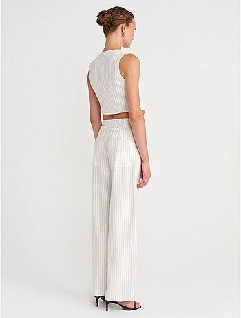 Pantaloni a righe a gamba ampia da donna dilvin