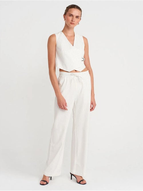 Pantaloni a righe a gamba ampia da donna dilvin - Kiabi Pantaloni a righe a gamba ampia da donna dilvin - Kiabi