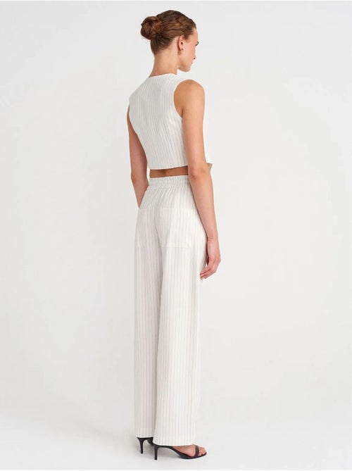Pantaloni a righe a gamba ampia da donna dilvin - Kiabi Pantaloni a righe a gamba ampia da donna dilvin - Kiabi