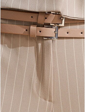 Pantaloni a righe a gamba dritta con cintura dilvin