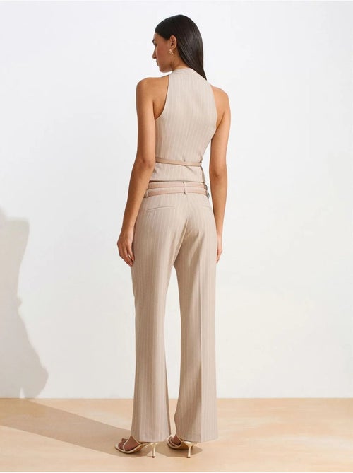 Pantaloni a righe a gamba dritta con cintura dilvin - Kiabi Pantaloni a righe a gamba dritta con cintura dilvin - Kiabi