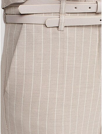 Pantaloni a righe a gamba dritta con cintura dilvin