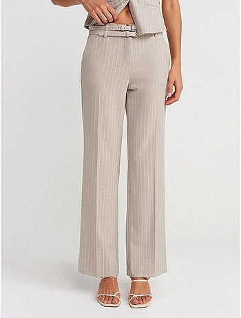 Pantaloni a righe a gamba dritta con cintura dilvin