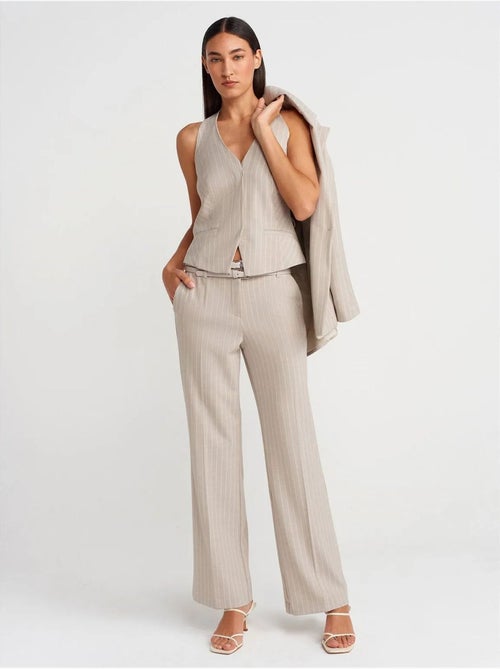 Pantaloni a righe a gamba dritta con cintura dilvin - Kiabi