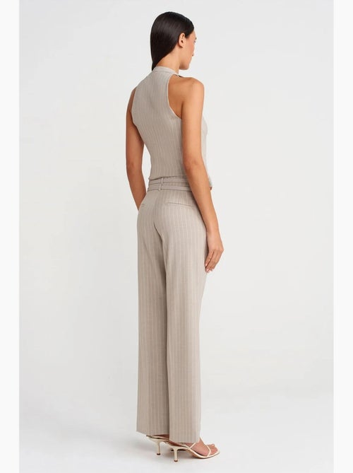 Pantaloni a righe a gamba dritta con cintura dilvin - Kiabi