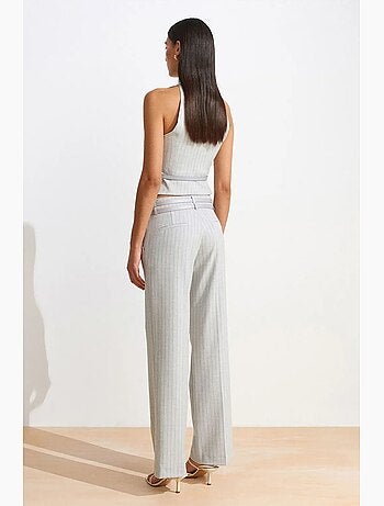 Pantaloni a righe a gamba dritta con cintura dilvin