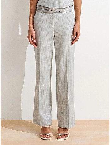 Pantaloni a righe a gamba dritta con cintura dilvin