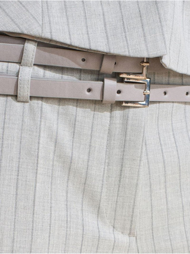 Pantaloni a righe a gamba dritta con cintura dilvin Grigio chiaro - Kiabi