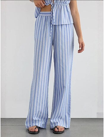 Pantaloni a righe a gamba larga con elastico in vita hiccup