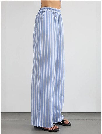 Pantaloni a righe a gamba larga con elastico in vita hiccup