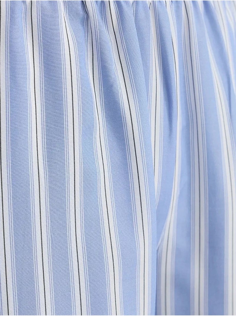Pantaloni a righe a gamba larga con elastico in vita hiccup Blu - Kiabi