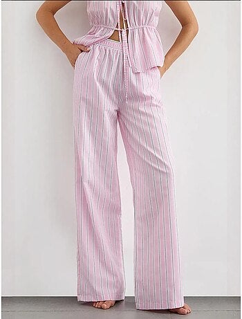 Pantaloni a righe a gamba larga con elastico in vita hiccup