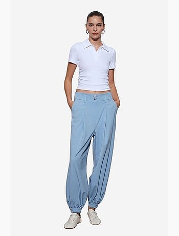 Pantaloni a righe a vita alta a gamba ampia dilvin