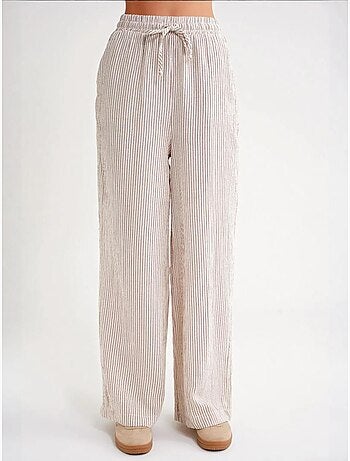 Pantaloni a righe a vita alta con coulisse mixray
