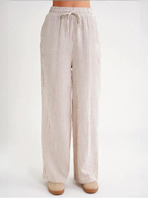 Pantaloni a righe a vita alta con coulisse mixray - Kiabi Pantaloni a righe a vita alta con coulisse mixray - Kiabi