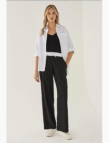 Pantaloni a righe con elastico in vita hiccup