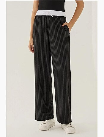 Pantaloni a righe con elastico in vita hiccup