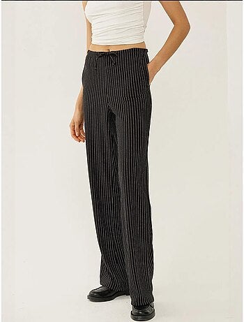 Pantaloni a righe con elastico in vita