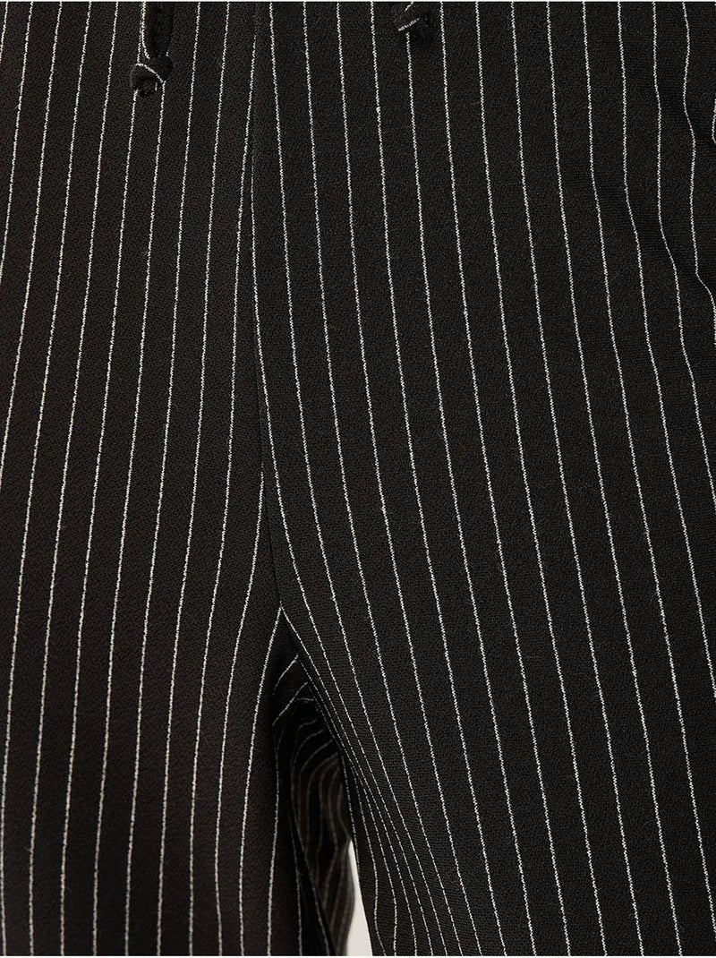 Pantaloni a righe con elastico in vita Nero - Kiabi
