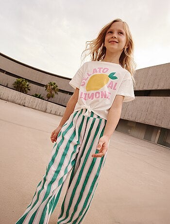 Pantaloni a righe con motivo modello ampio