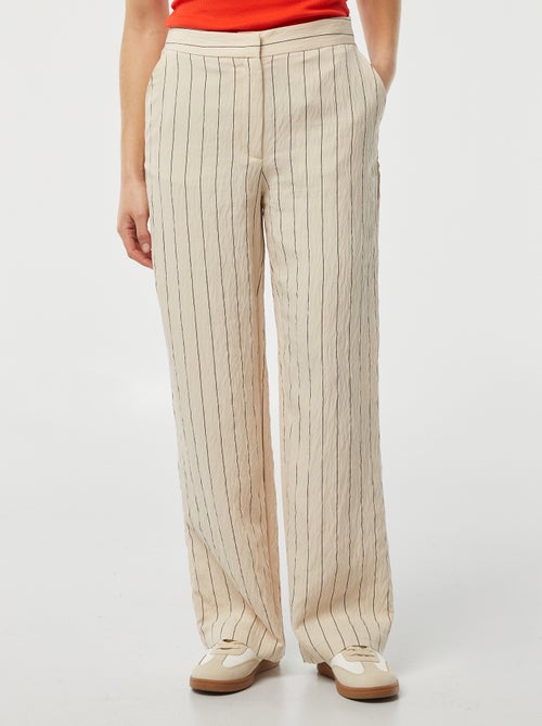 Pantaloni a righe con pinces - Kiabi