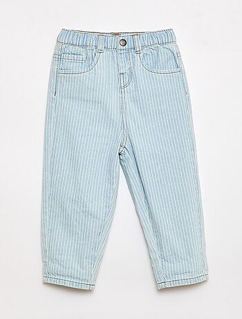 Pantaloni a righe in denim regolabili in cotone