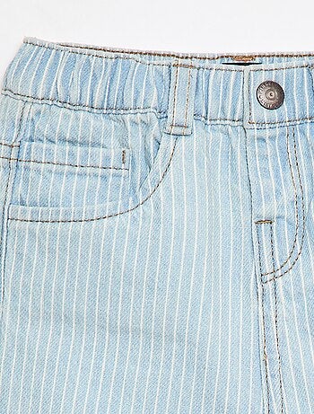 Pantaloni a righe in denim regolabili in cotone