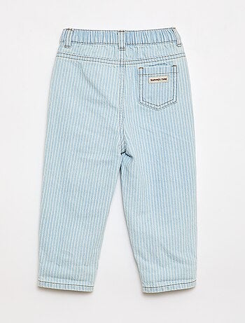 Pantaloni a righe in denim regolabili in cotone