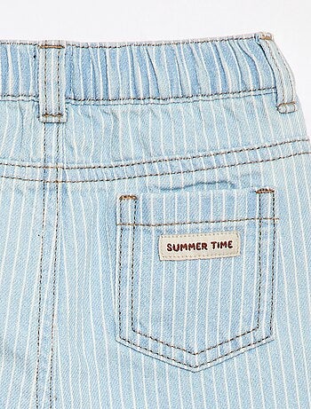 Pantaloni a righe in denim regolabili in cotone