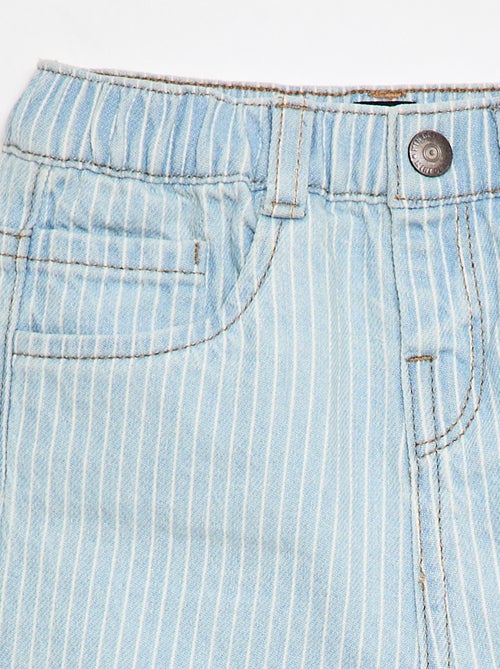 Pantaloni a righe in denim regolabili in cotone - Kiabi