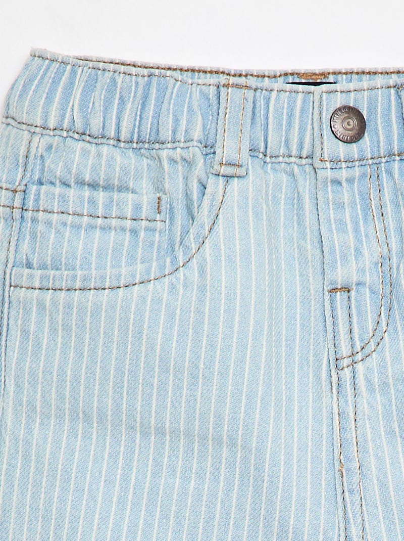 Pantaloni a righe in denim regolabili in cotone Blu - Kiabi