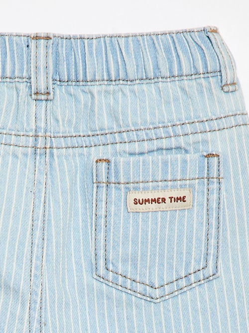 Pantaloni a righe in denim regolabili in cotone - Kiabi