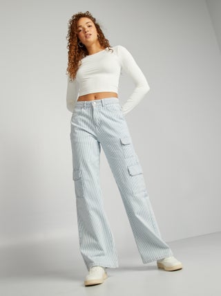 Pantaloni a righe wide leg