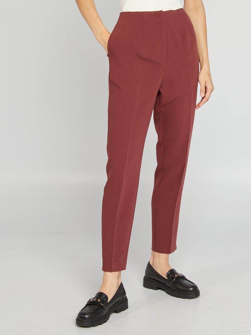 Pantaloni a sigaretta a vita alta ROSSO - Kiabi