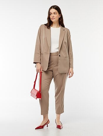 Pantaloni a sigaretta con apertura con gancetto e zip -