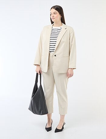 Pantaloni a sigaretta con apertura con gancetto e zip -