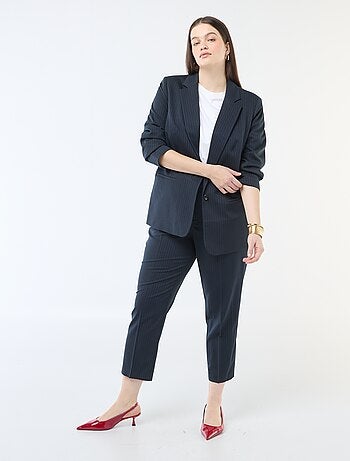 Pantaloni a sigaretta con apertura con gancetto e zip -