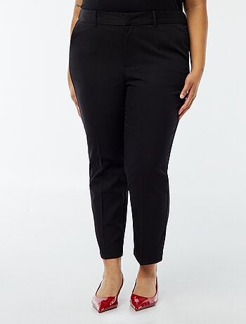 Pantaloni a sigaretta con apertura con gancetto e zip -