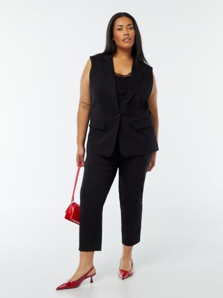 Pantaloni a sigaretta con apertura con gancetto e zip -
