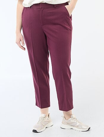 Pantaloni a sigaretta con apertura con gancetto e zip -