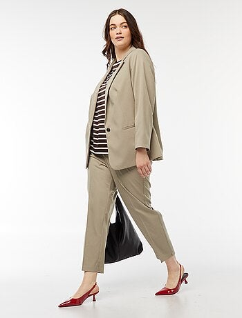 Pantaloni a sigaretta con apertura con gancetto e zip -