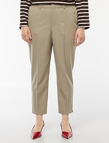 Pantaloni a sigaretta con apertura con gancetto e zip -