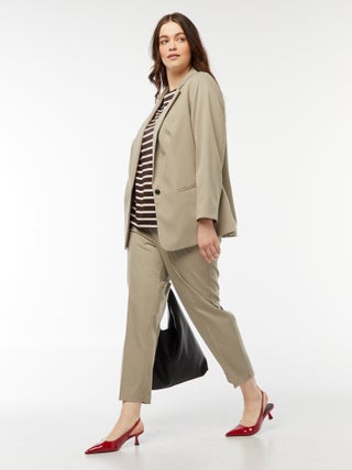 Pantaloni a sigaretta con apertura con gancetto e zip -